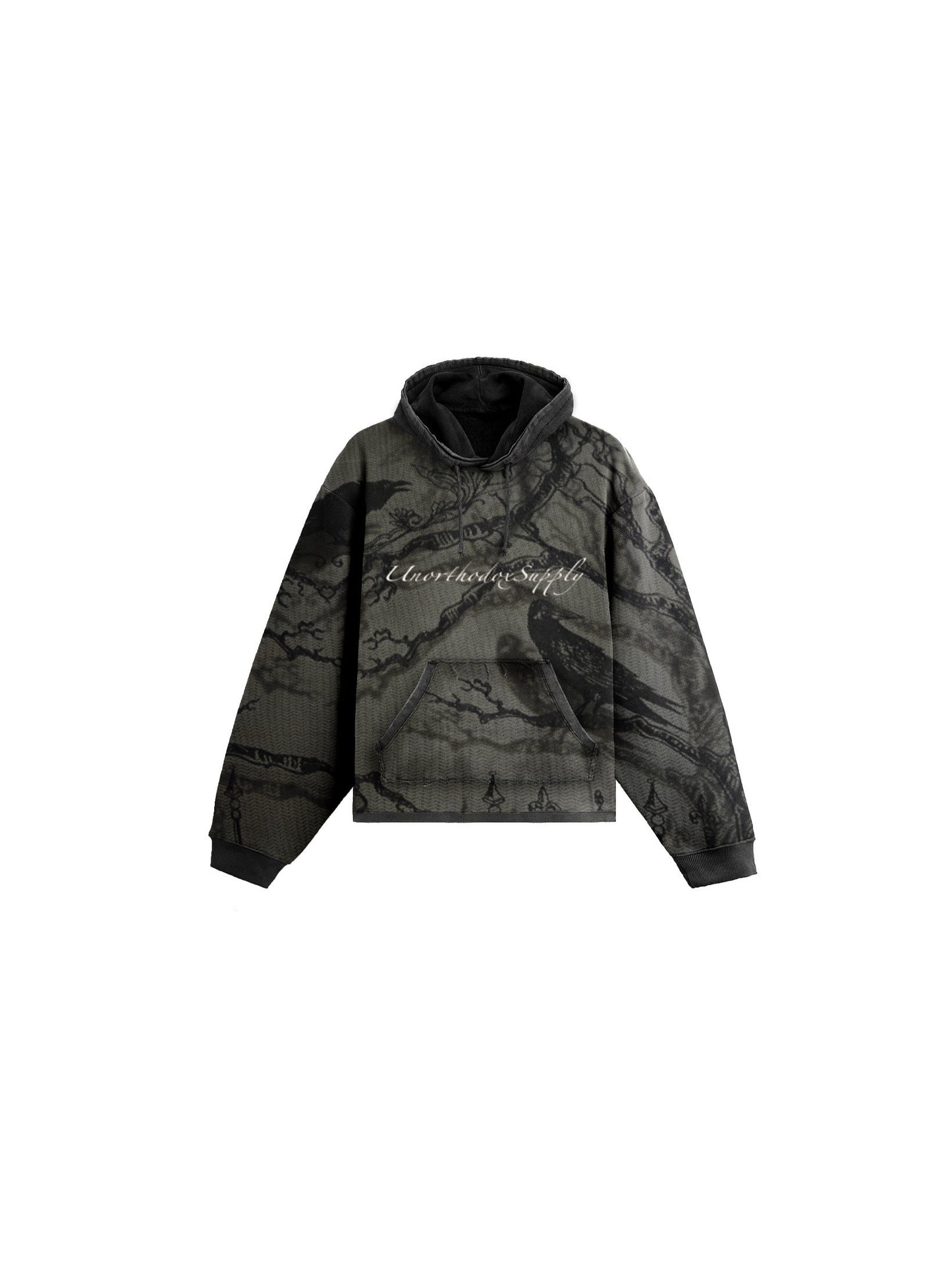 CROW PRINT HOODIE